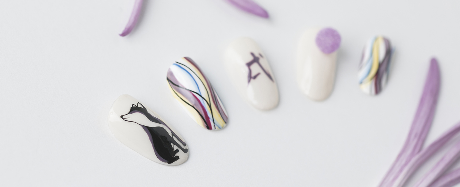 Year of the Dog nail designs. Used in website designed by Katherine Delorme.