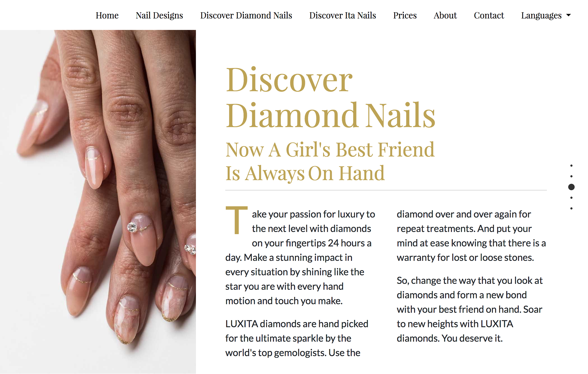 An iteration of a luxury website design. UI design by Katherine Delorme.