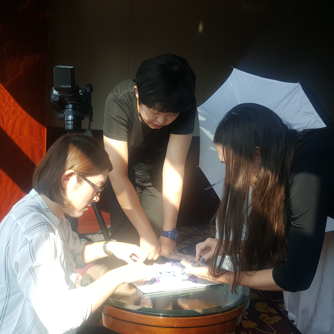 working on the photoshoot