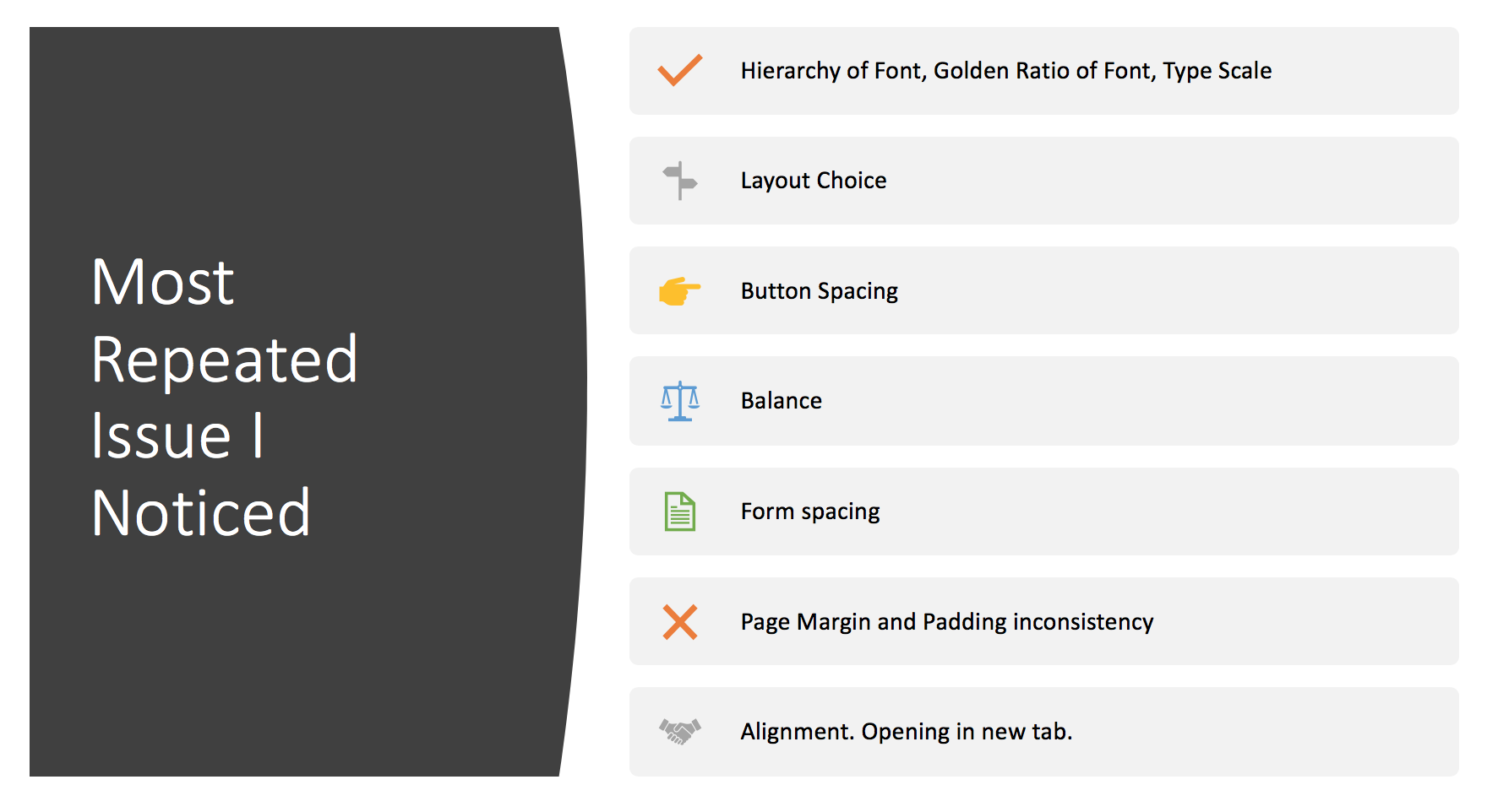 Audit of issues found on the website by Katherine Delorme.